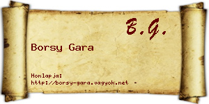 Borsy Gara névjegykártya